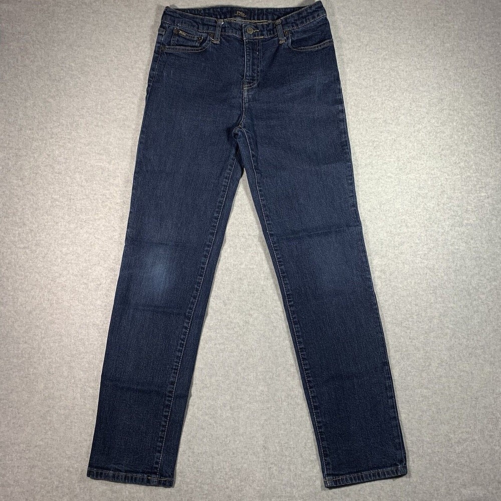 Polo Ralph Lauren Jeans Womens Size 20 Blue Denim Mid-Rise Straight Leg Pants